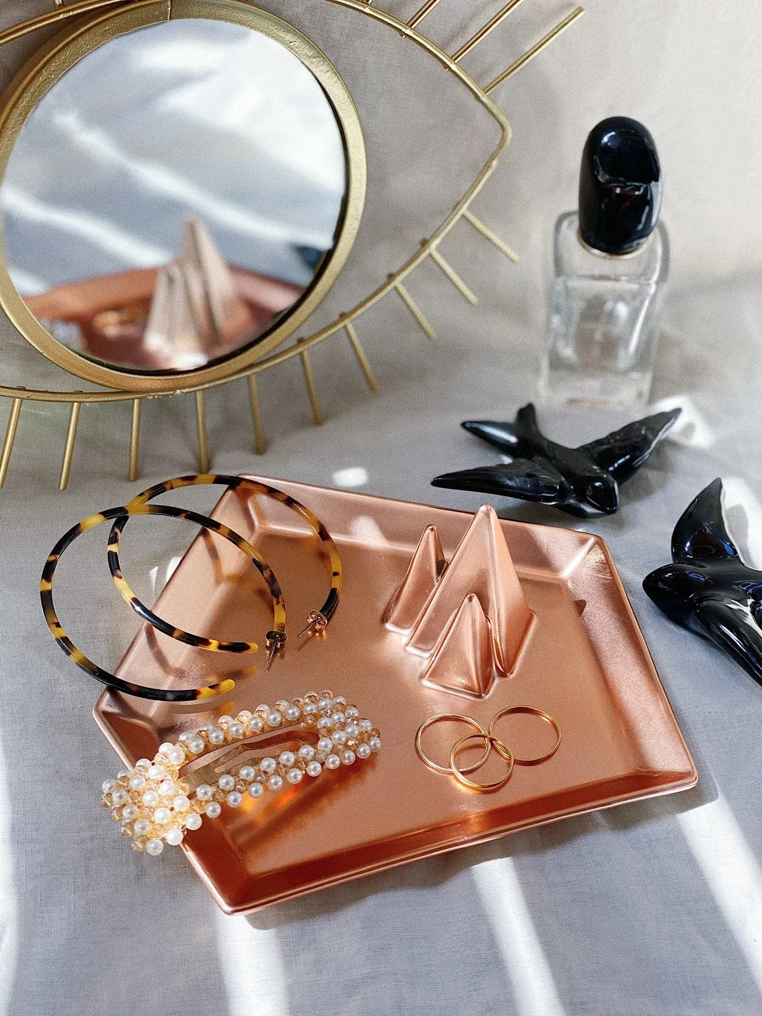 Joyero geométrico cobre